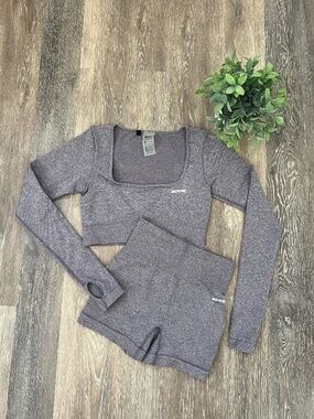 Bo + Tee Shorts Set Purple Size XS